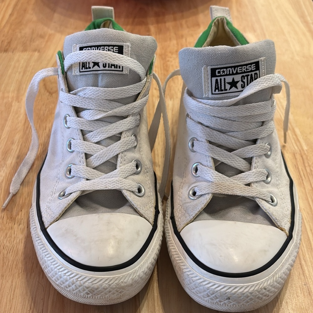 Converse White and Green Sneakers